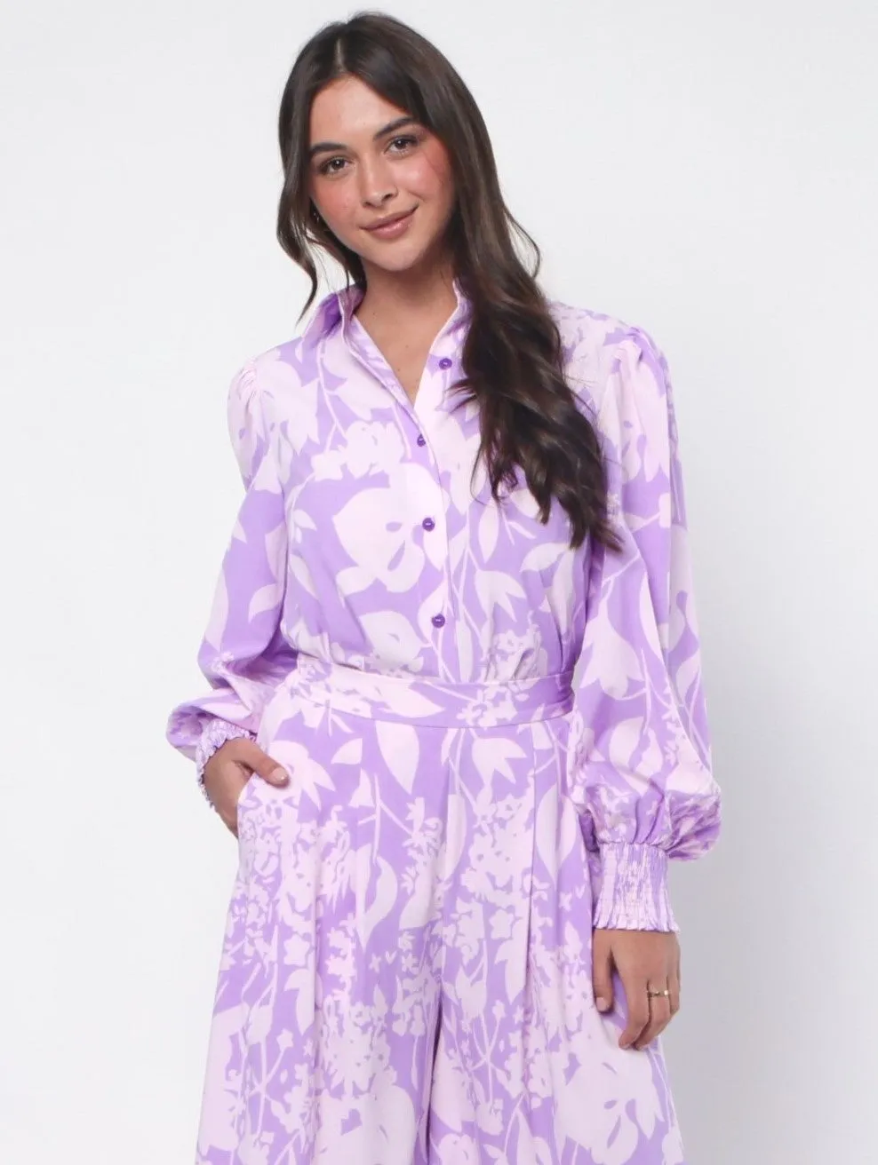 Kate Shirt - Purple Print