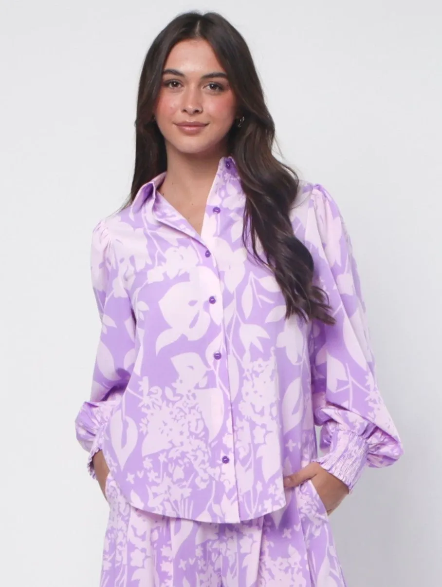 Kate Shirt - Purple Print