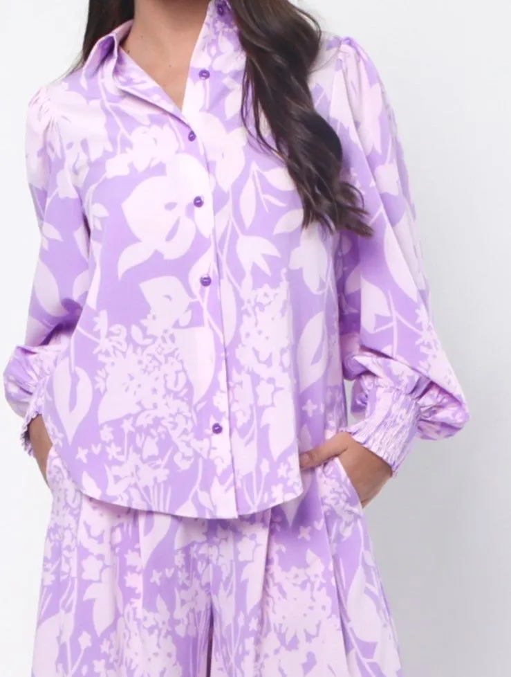 Kate Shirt - Purple Print