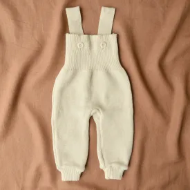 Knitted Dungarees in Organic Merino Wool - Natural (newborn-4y)