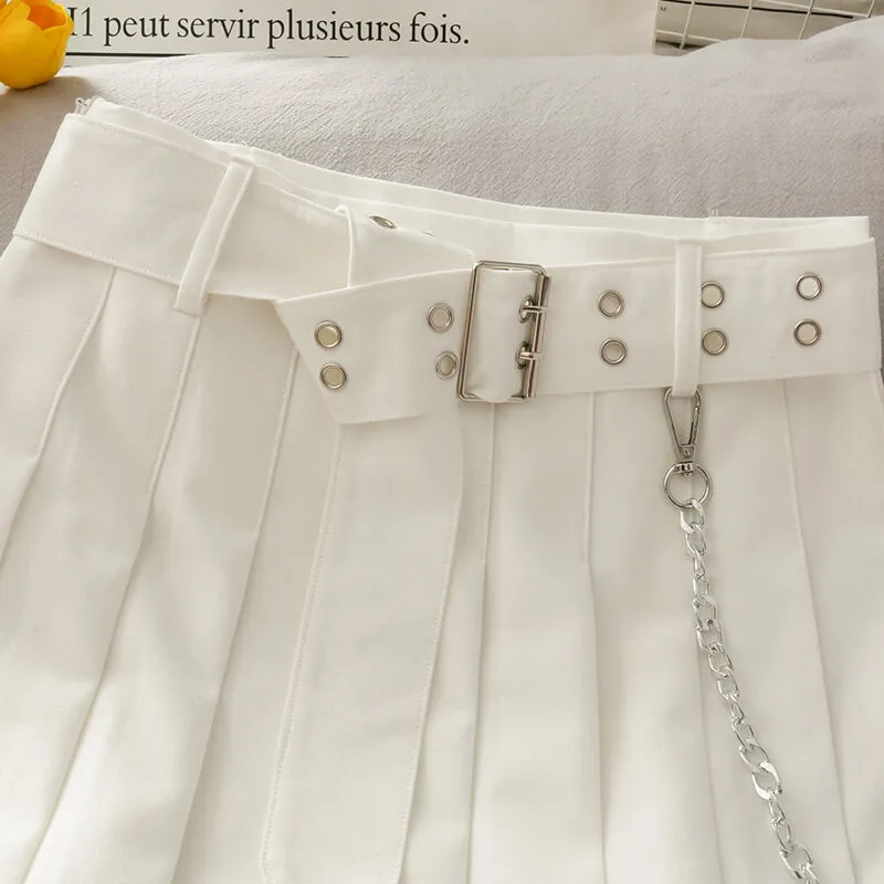 KOREAN FASHION PLEATED CHAIN SKIRT BY61901