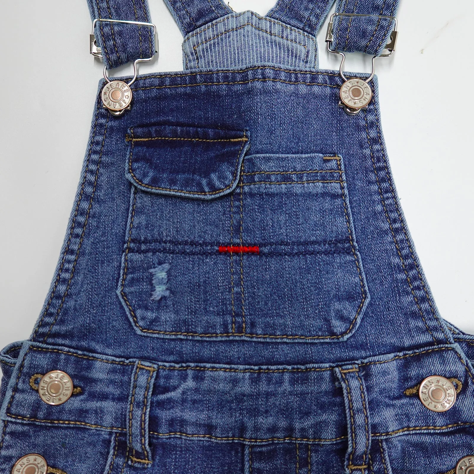 Little Boys Slim Fit Jeans Ripped Bib Pocket Fashion Denim Overalls