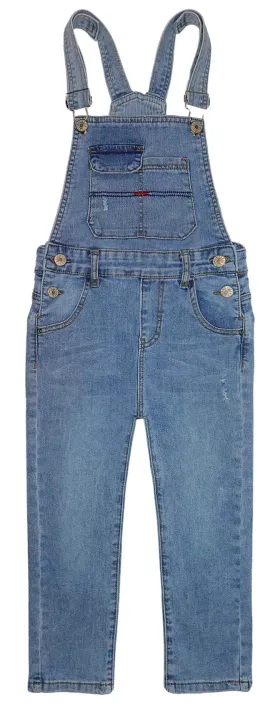 Little Boys Slim Fit Jeans Ripped Bib Pocket Fashion Denim Overalls