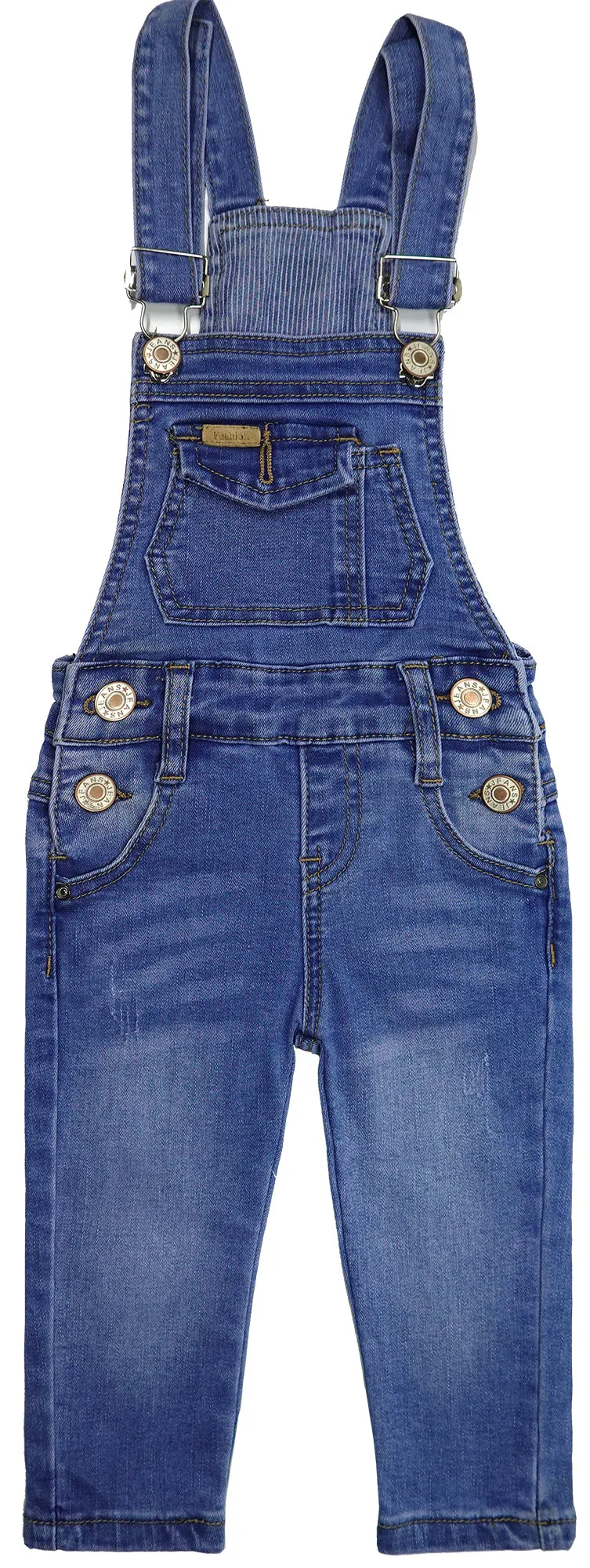 Little Boys Slim Fit Jeans Ripped Bib Pocket Fashion Denim Overalls