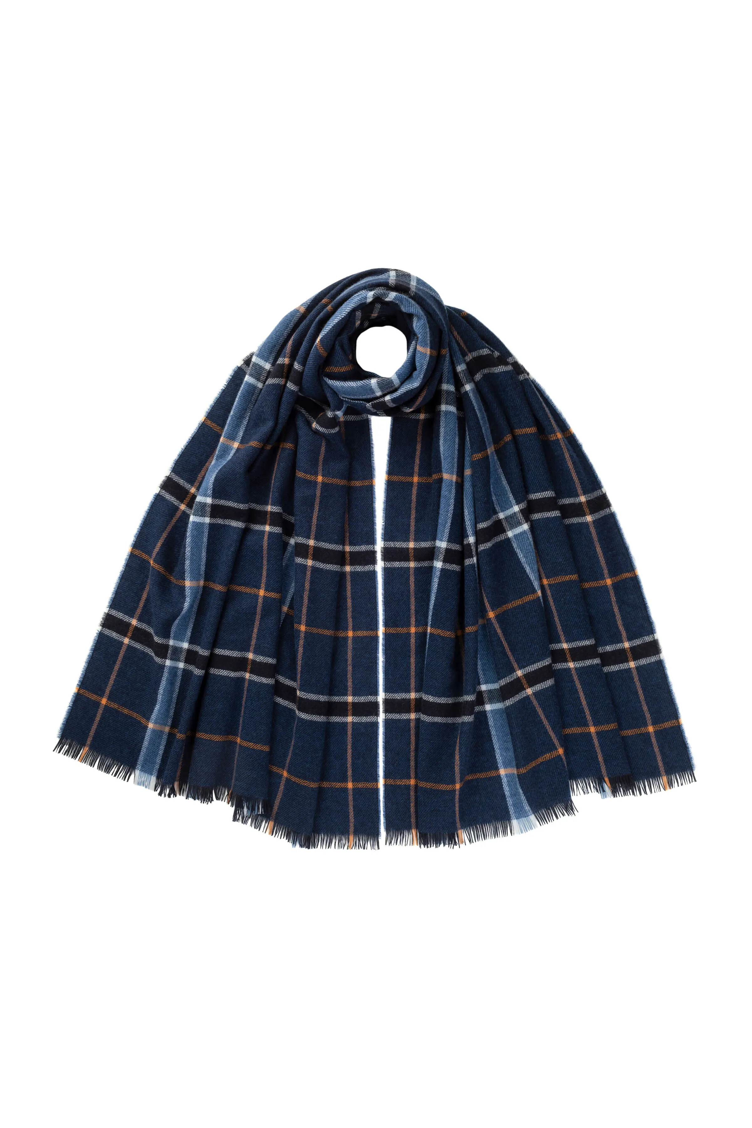 Madras Check Lightweight Cashmere Stole