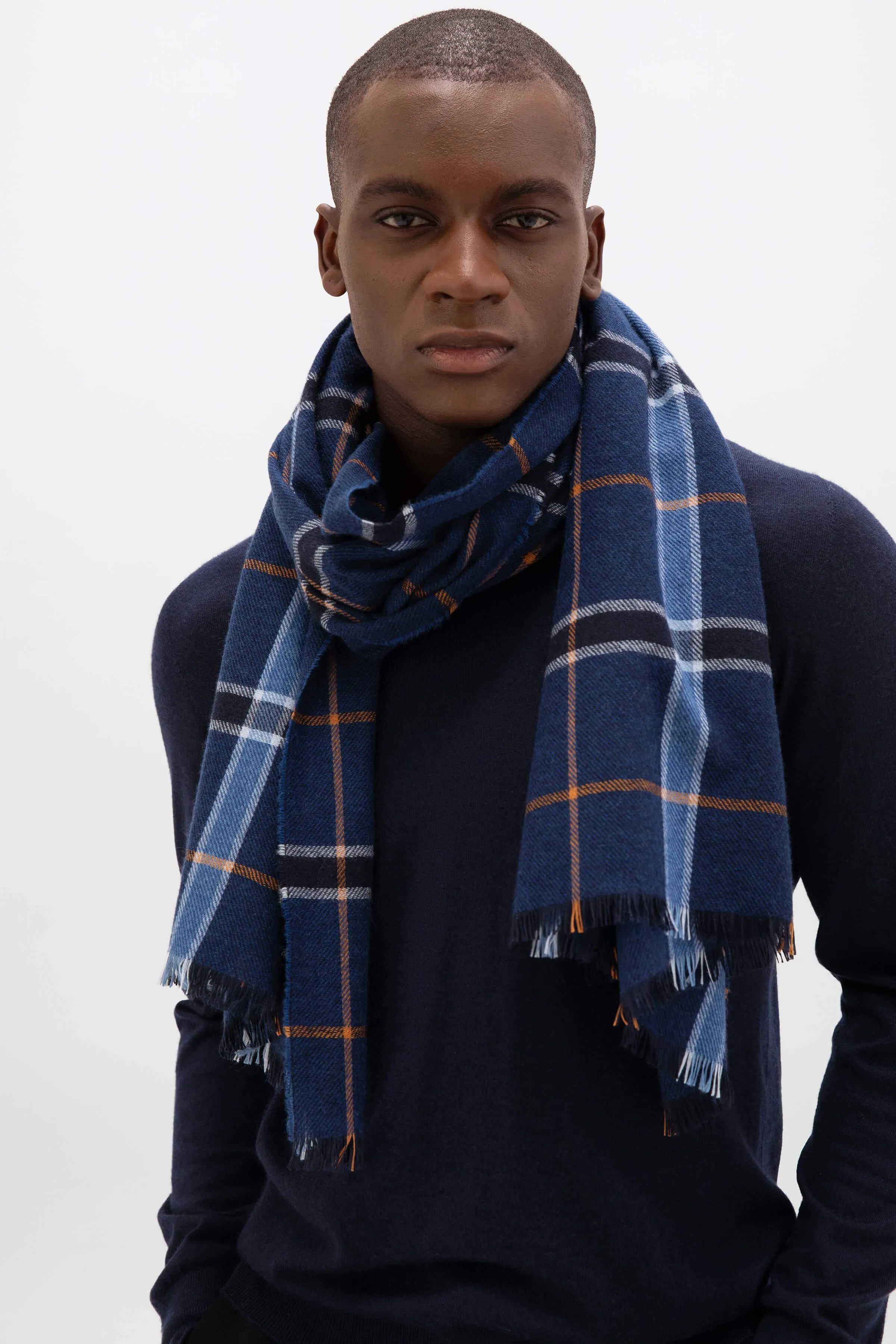 Madras Check Lightweight Cashmere Stole