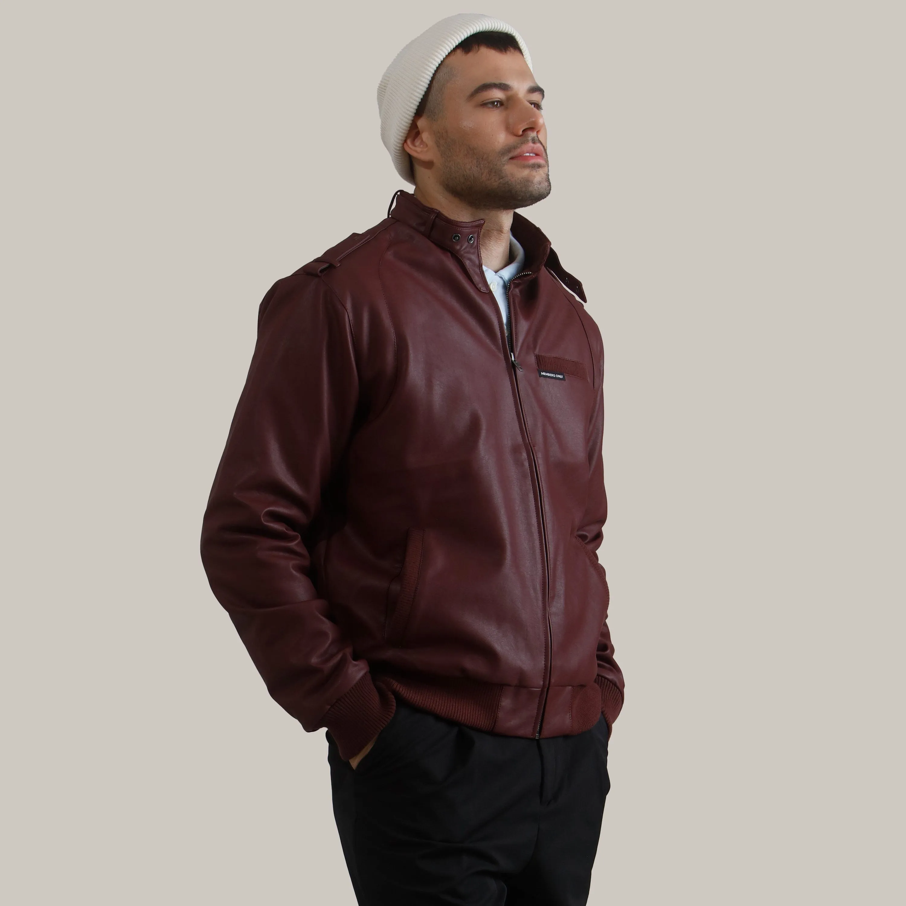 Men's Faux Leather Iconic Racer Jacket