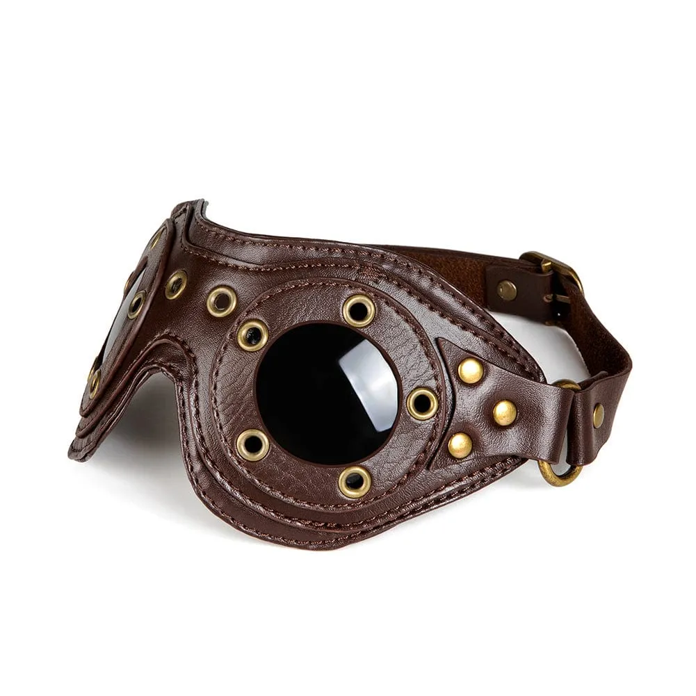 Men's Gothic Eyelets Faux Leather Goggles