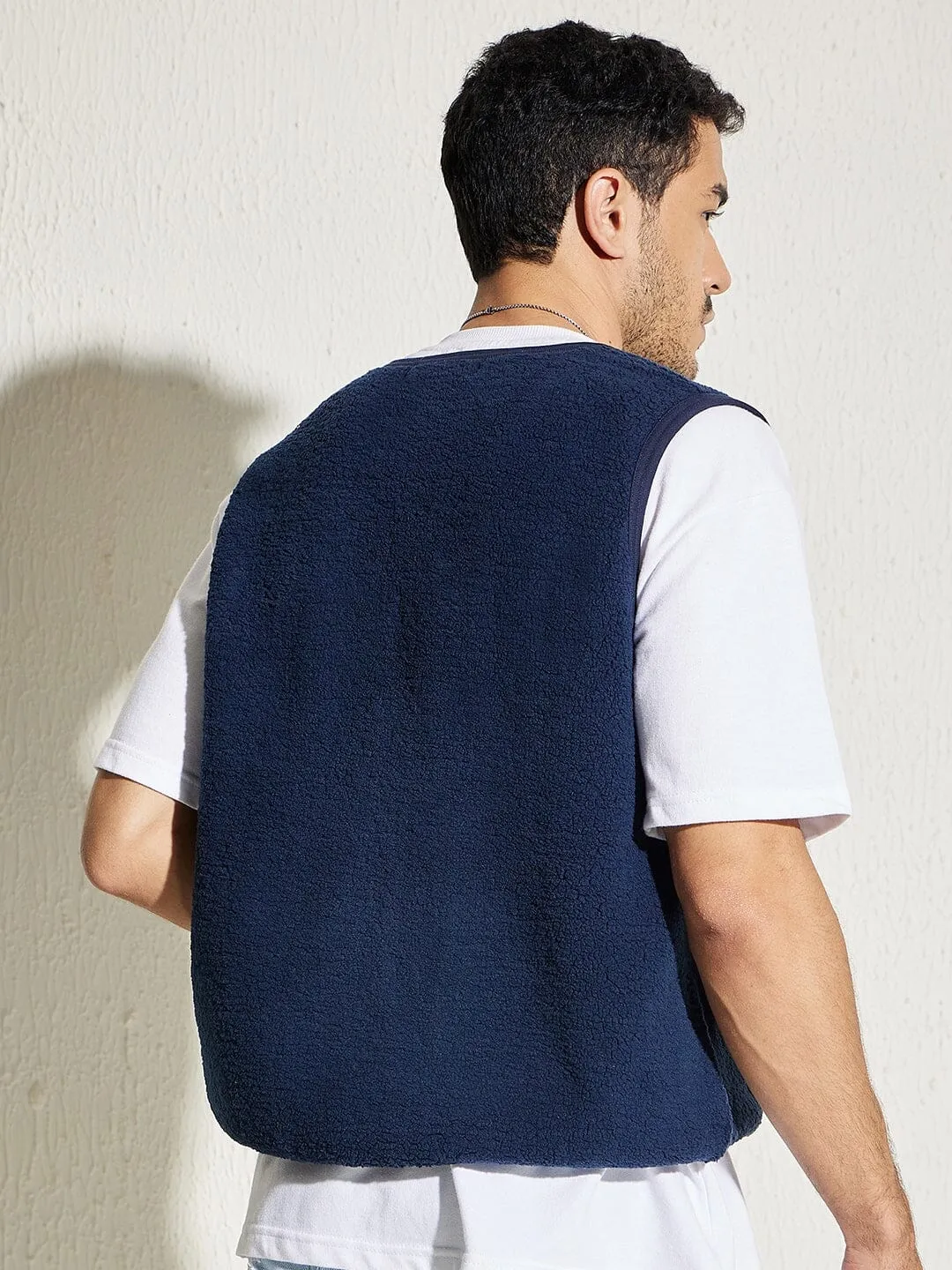 Navy Fleece Zipped Gilet