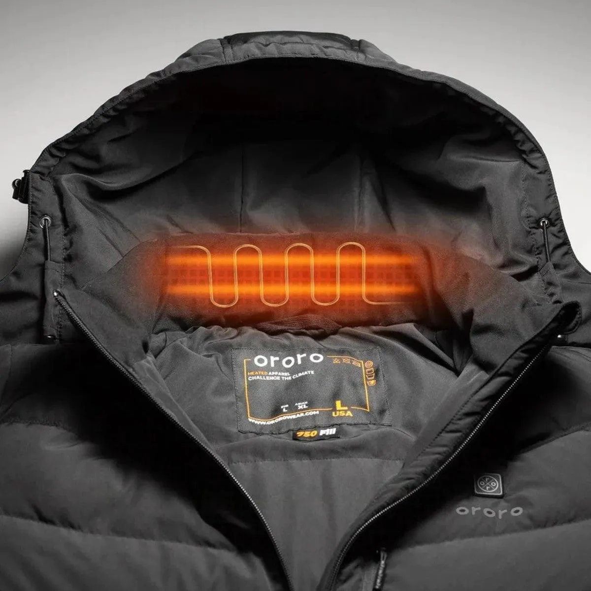 Black Ororo Mens Down Jacket - Premium Quality Coat