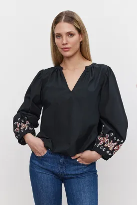 Paola | Flower Embroidery Top