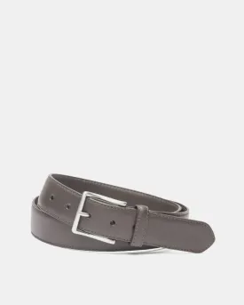 Pebbled Bison Belt in Chocolate Leather