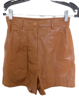 Pinch Faux Leather Short - Brown