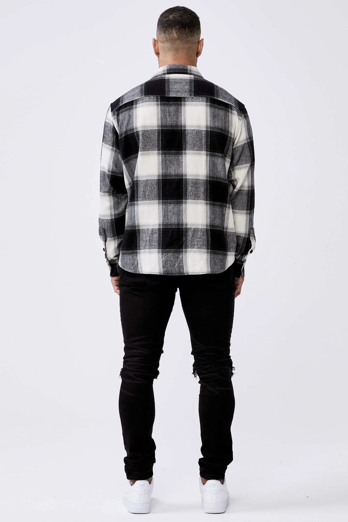 PLAID FLANNEL - BLACK & WHITE