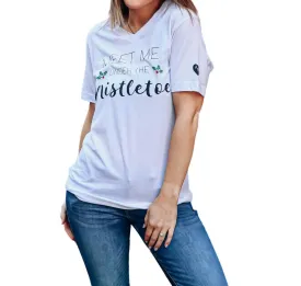 "meet Me Under The Mistletoe" Short Sleeve Tee In White