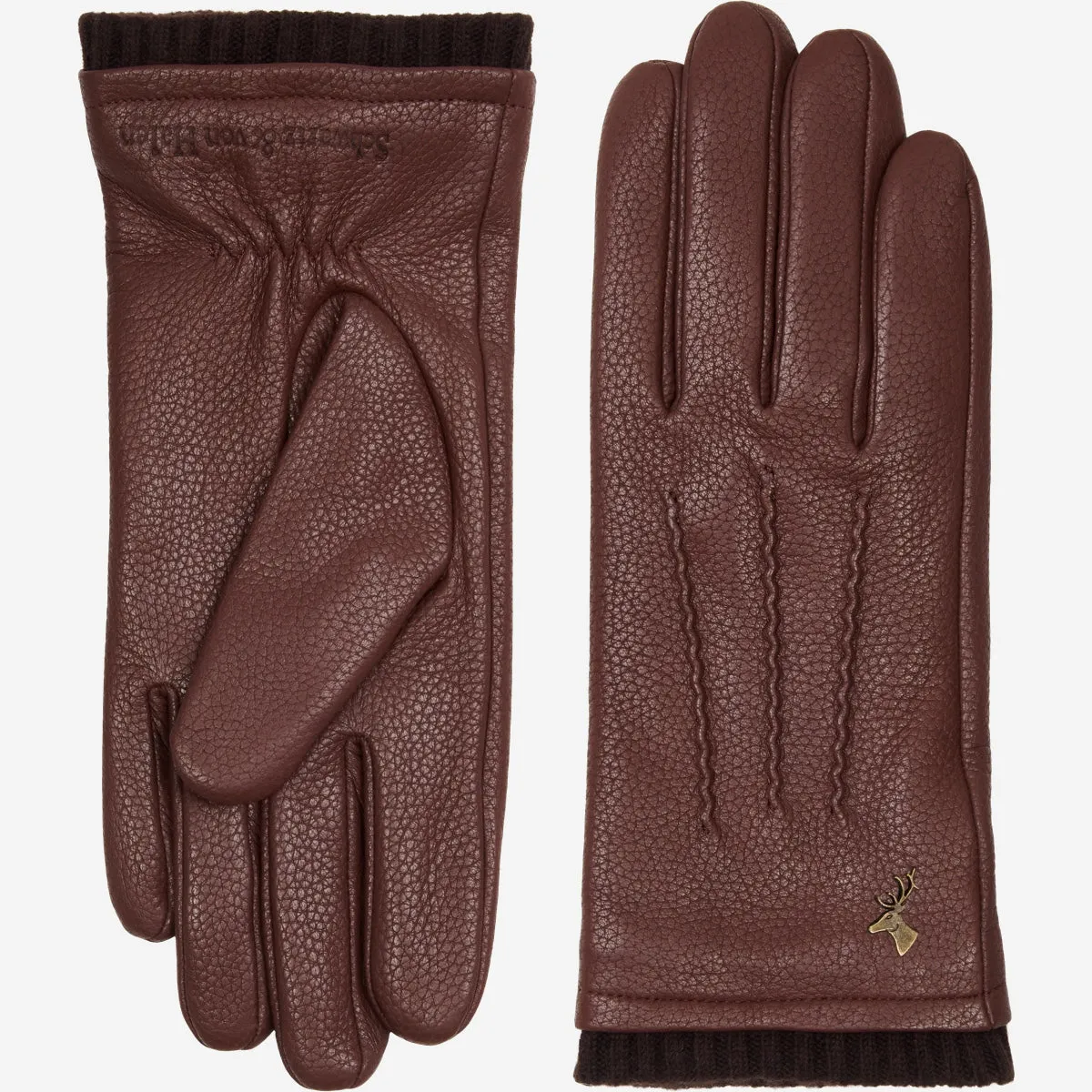 Scarlett – deerskin (American deerskin) leather gloves with warm wool lining