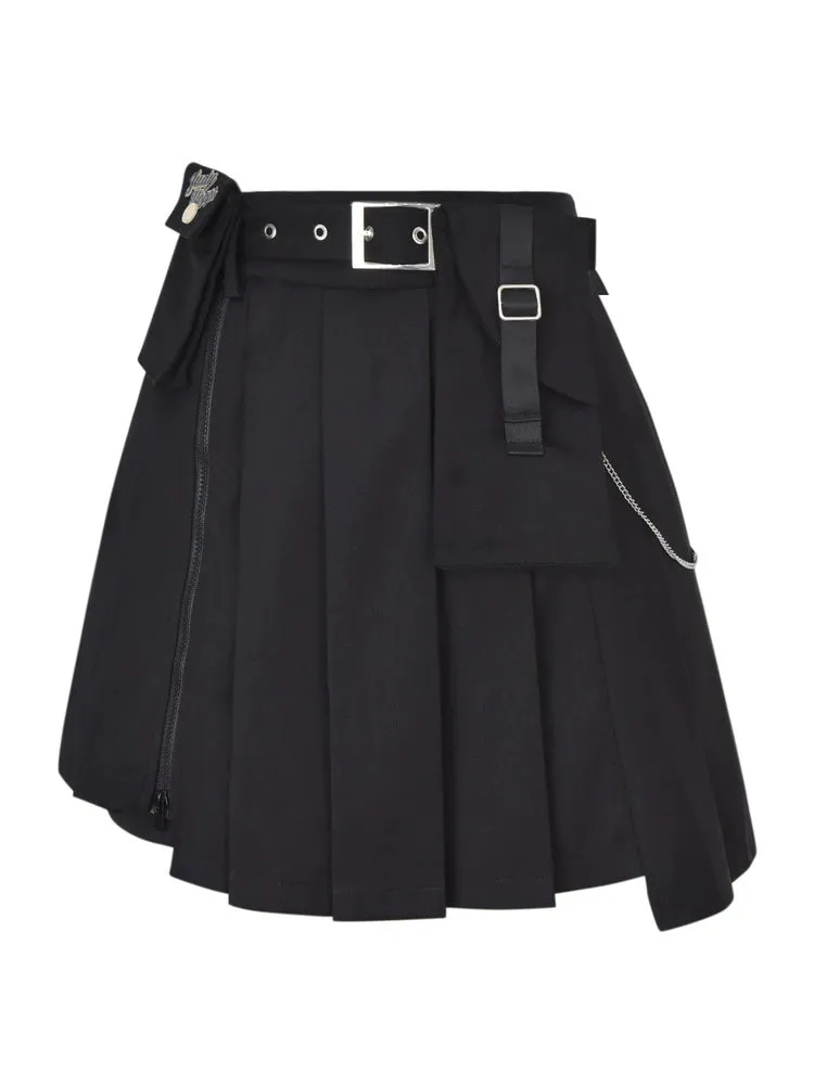 Shadow Chic High Waist Pleated Skirt