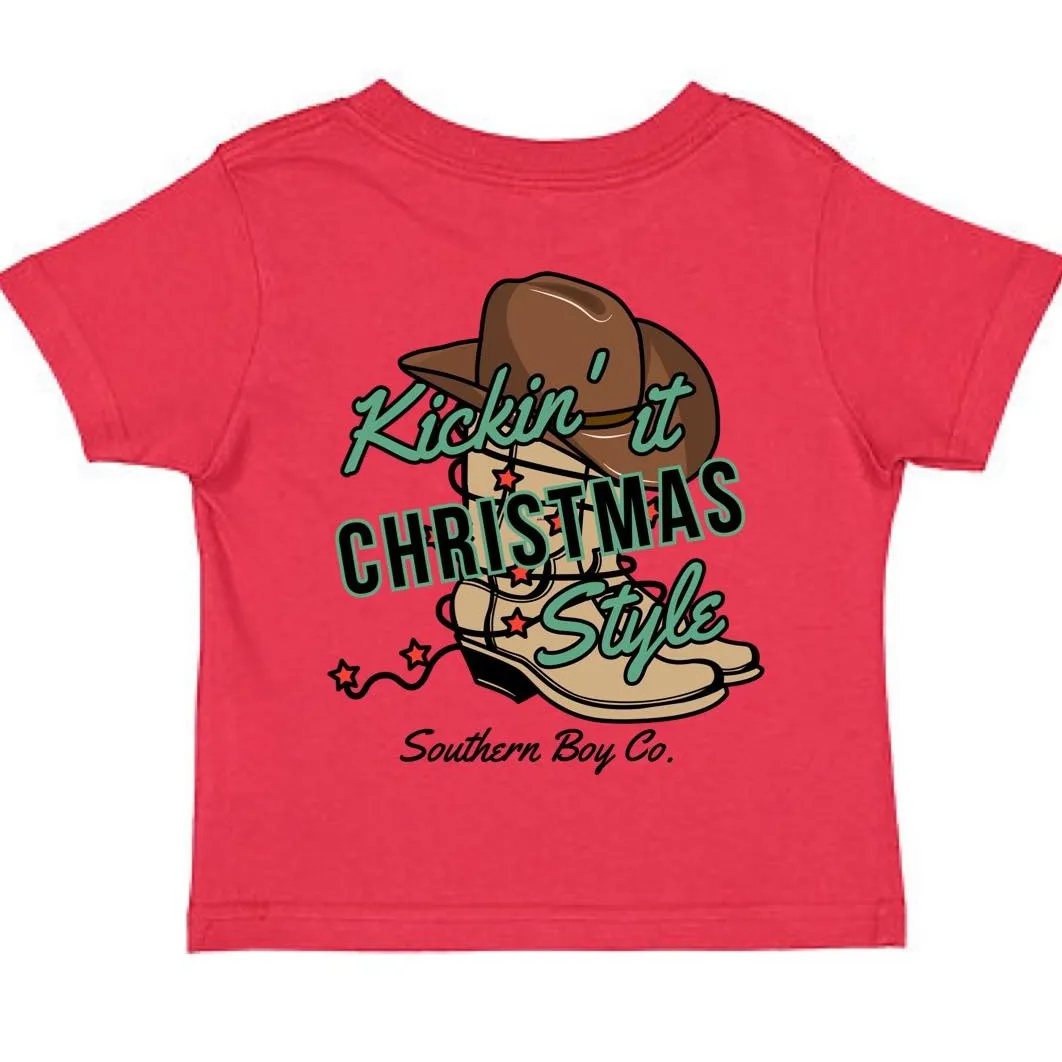 (SHORT) Kickin' It Christmas Style Short Sleeve Kids Tee