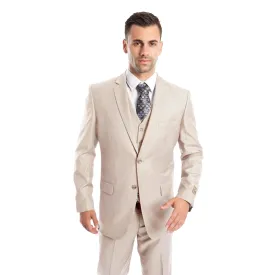 Slim Fit Lt. Beige 3pc Suit