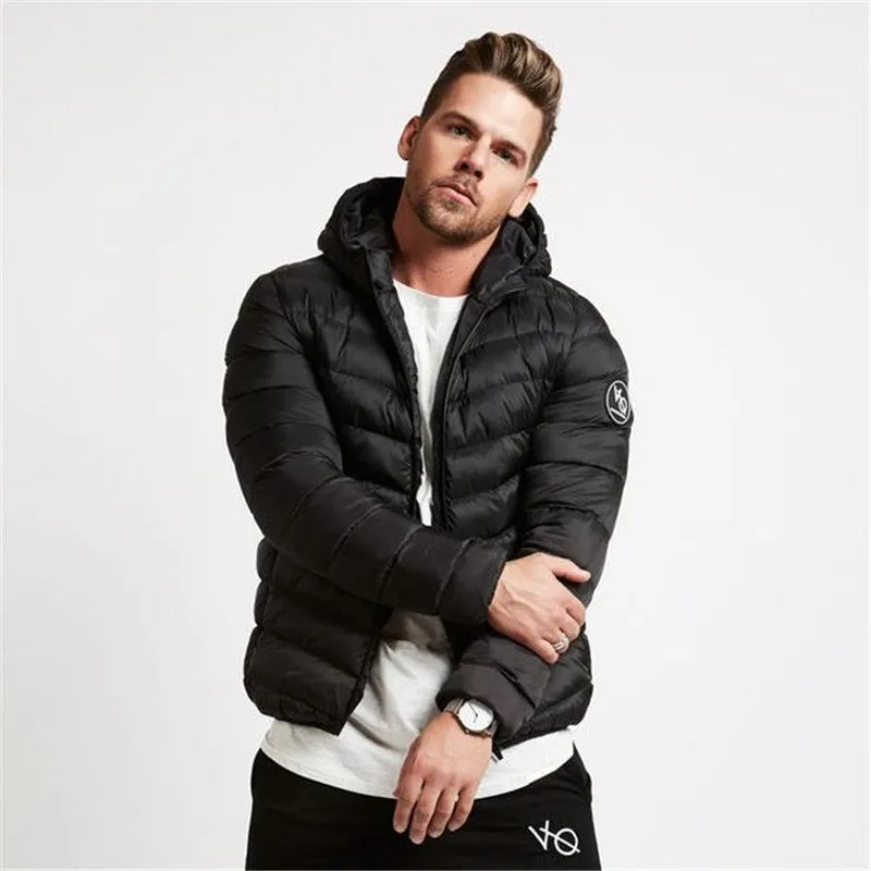 Solid Collar Outerwear Zipped Jacket For Men