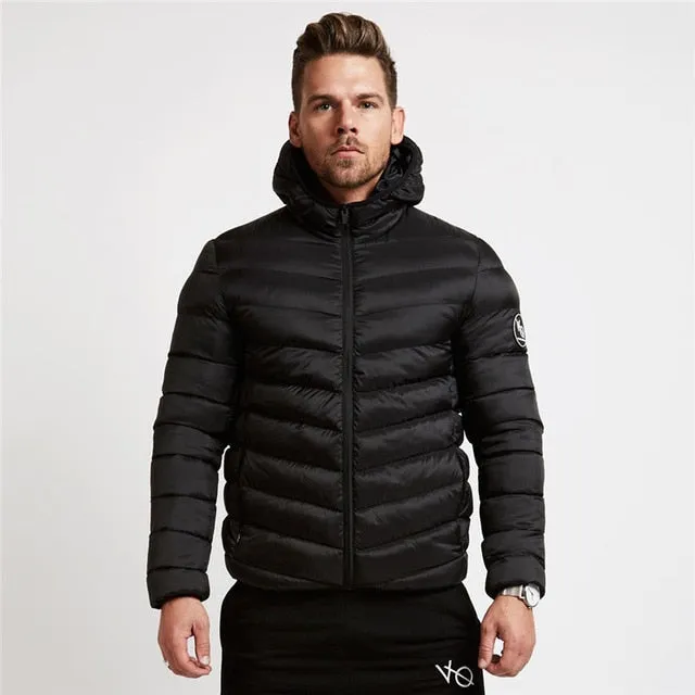 Solid Collar Outerwear Zipped Jacket For Men