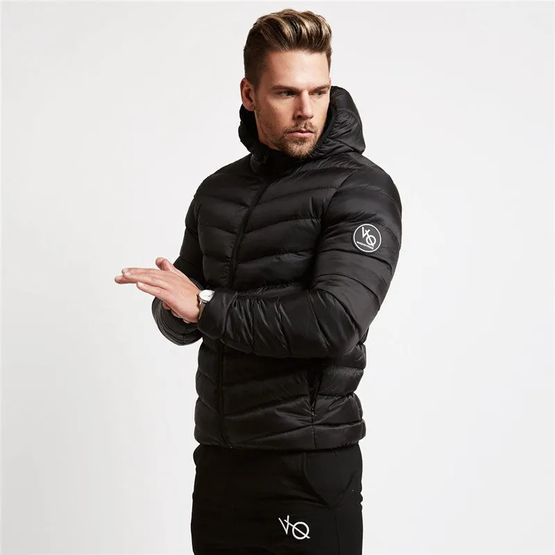 Solid Collar Outerwear Zipped Jacket For Men