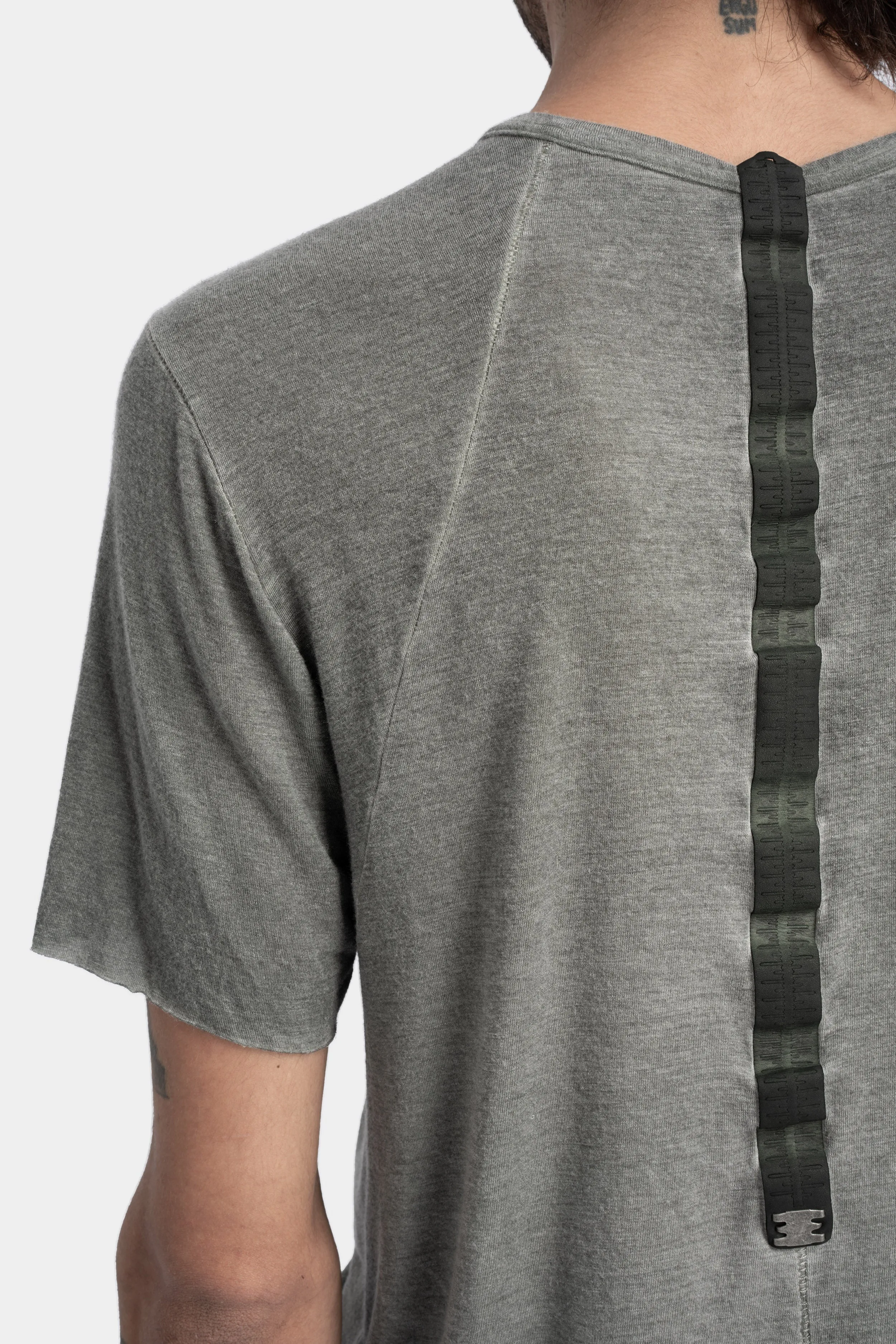 Staple spine detail cashmere blend t-shirt, Army