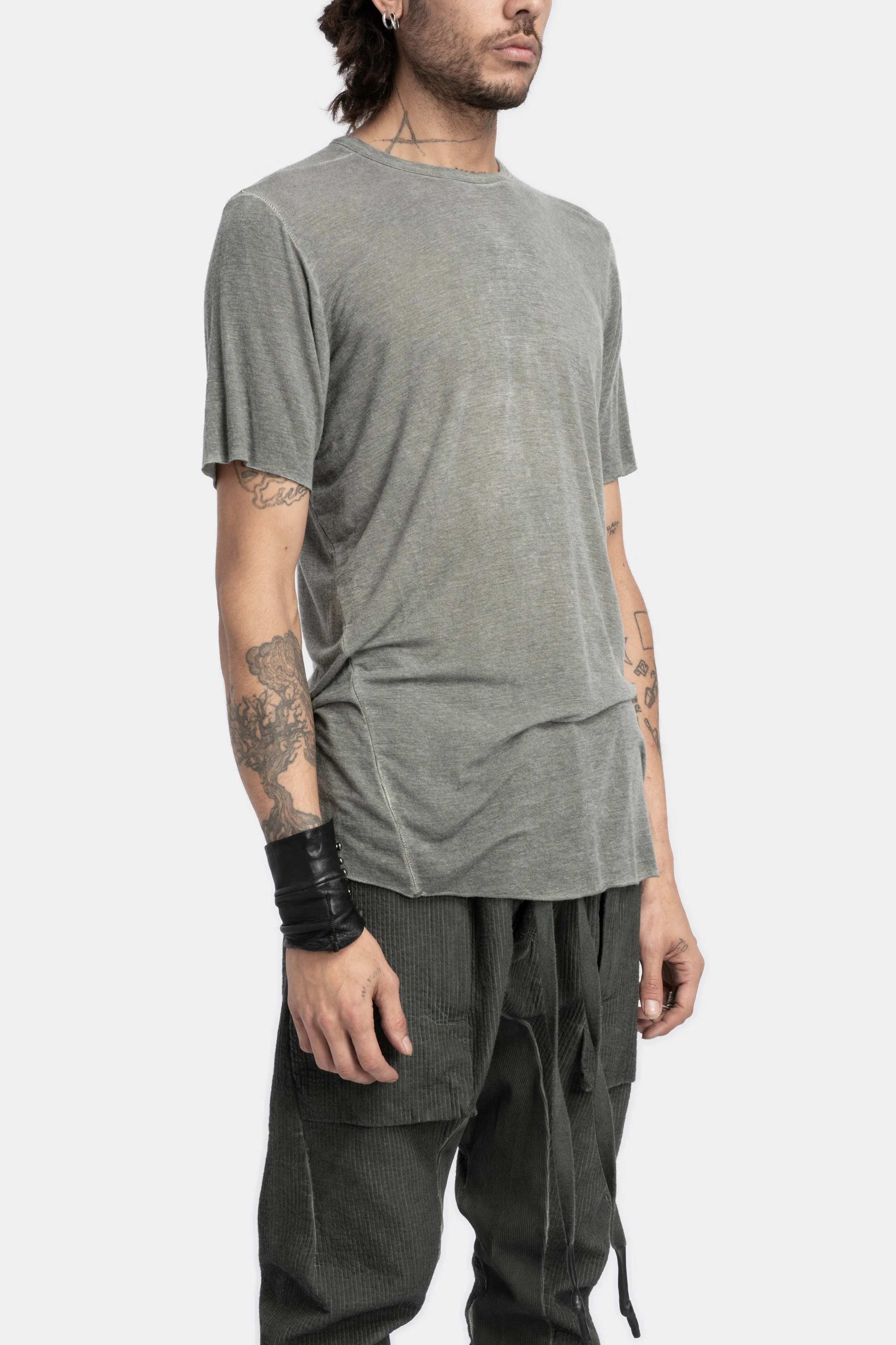 Staple spine detail cashmere blend t-shirt, Army