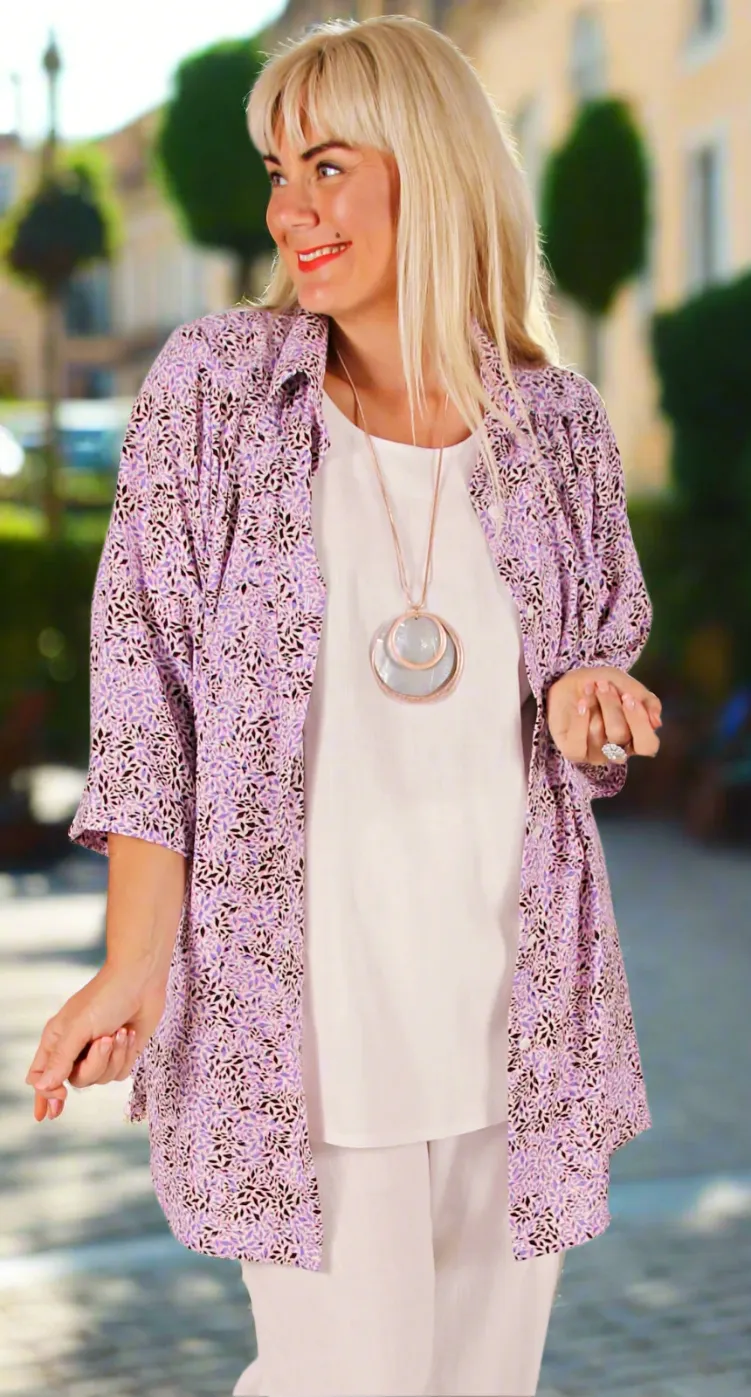 Terrific Triple Pleat Blouse Pink | Lavender Facets