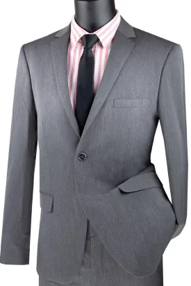 Ultra Slim Fit Stretch 2 Piece Suit Color Charcoal