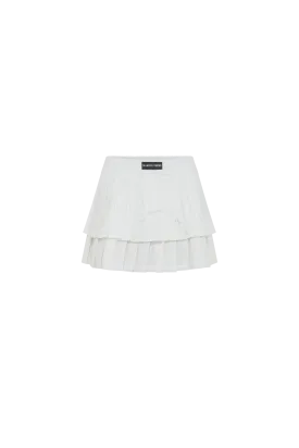 Upcycled Household Linen Pleated Skirt