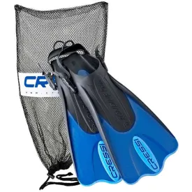 Used Cressi Palau Short Fins with Mesh Bag Snorkel Packages - Blue-SMMD