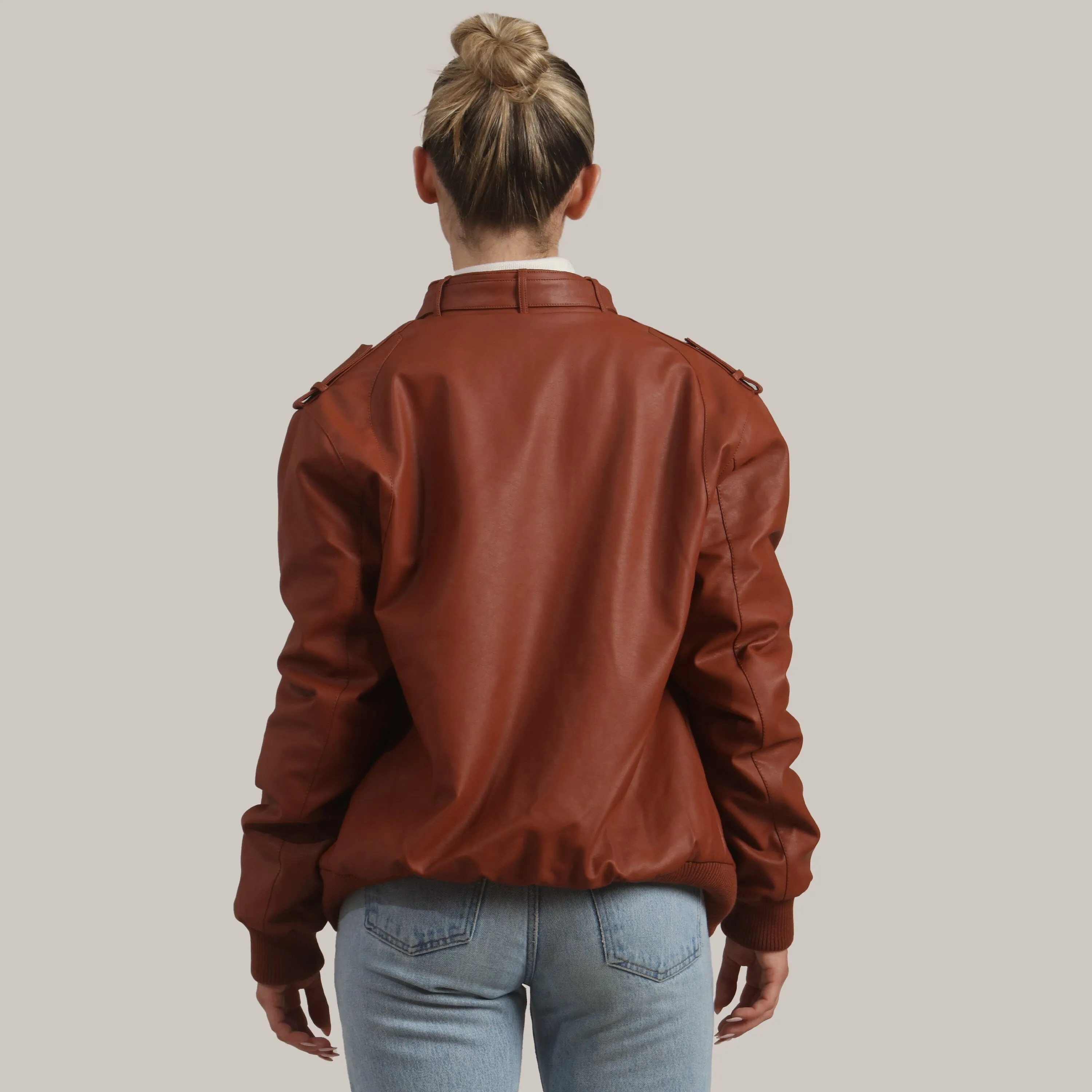 Women's Faux Leather Iconic Racer Oversized Jacket