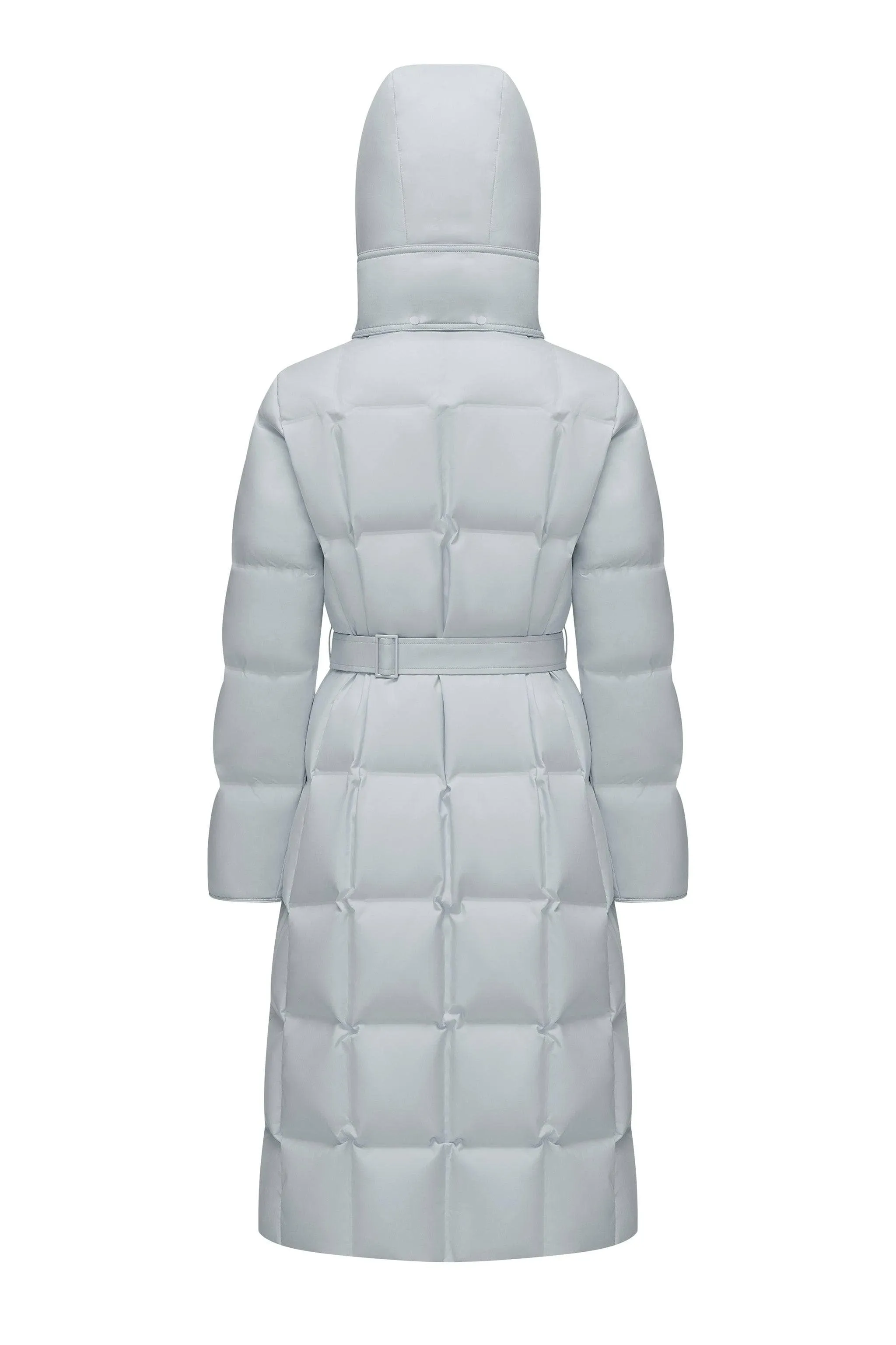 Women’s Patterned Long Goose Down Coat With Belt