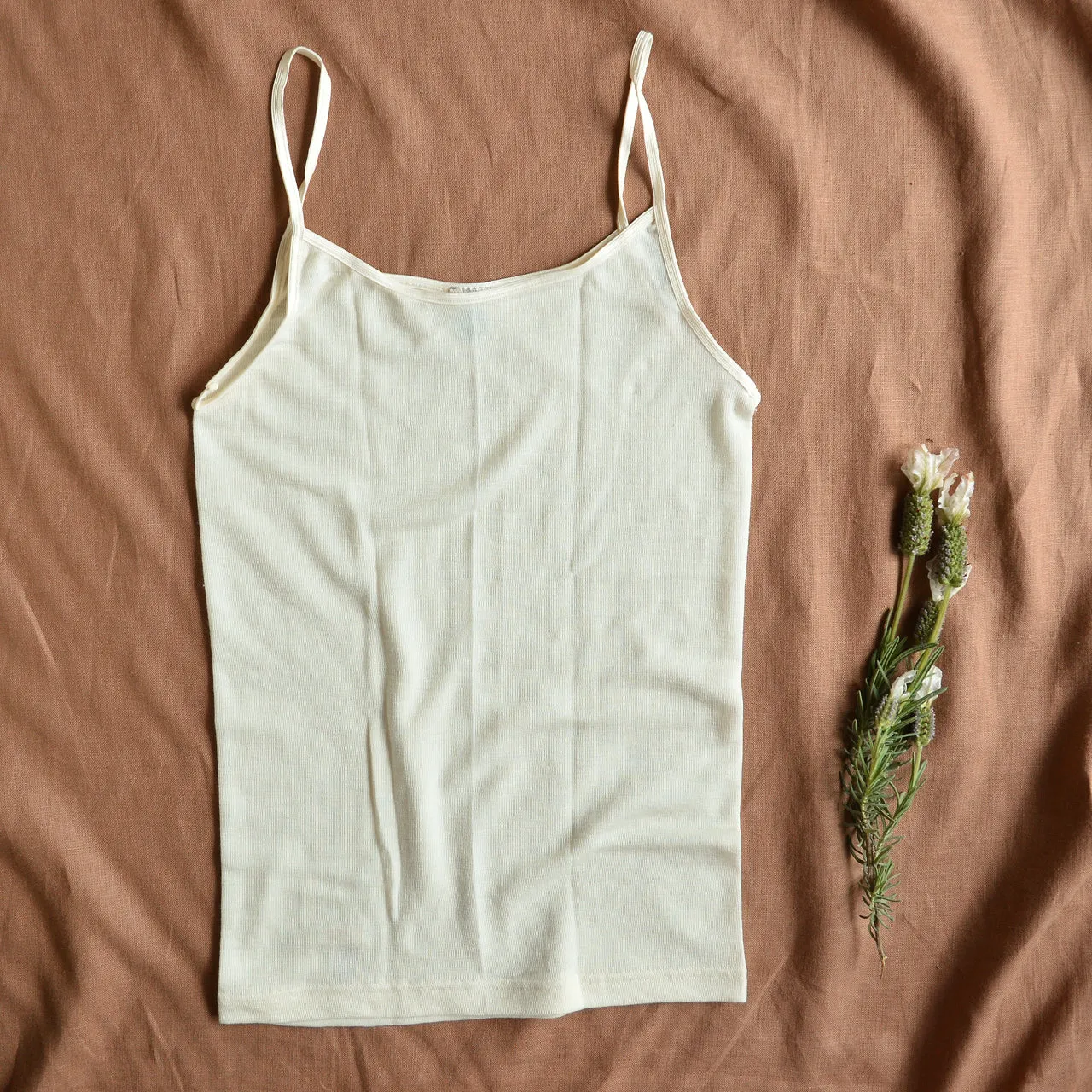 Women's Vest with Spaghetti Straps - Organic Wool/Silk (S-XL)