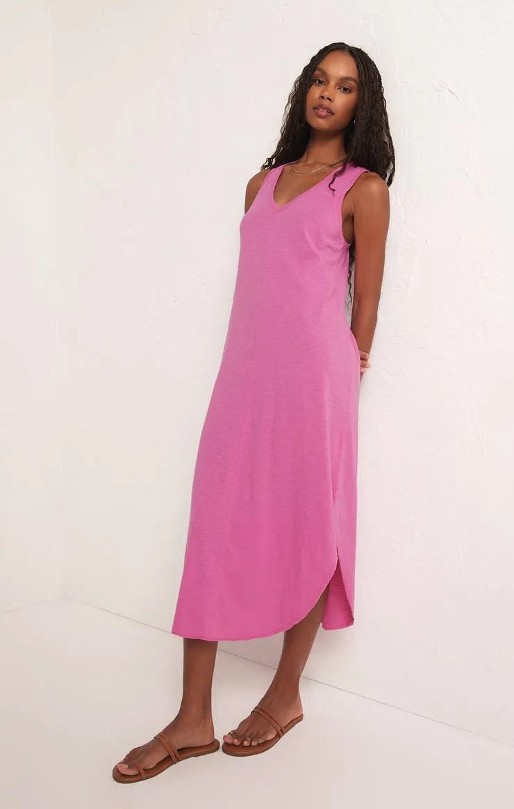 Z Supply Essentials Reverie Midi Dress (Heartbreaker Pink)